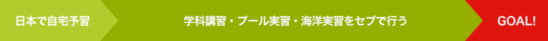 日本で自宅予習 > 学科講習・プール実習・海洋実習をセブで行う > GOAL!